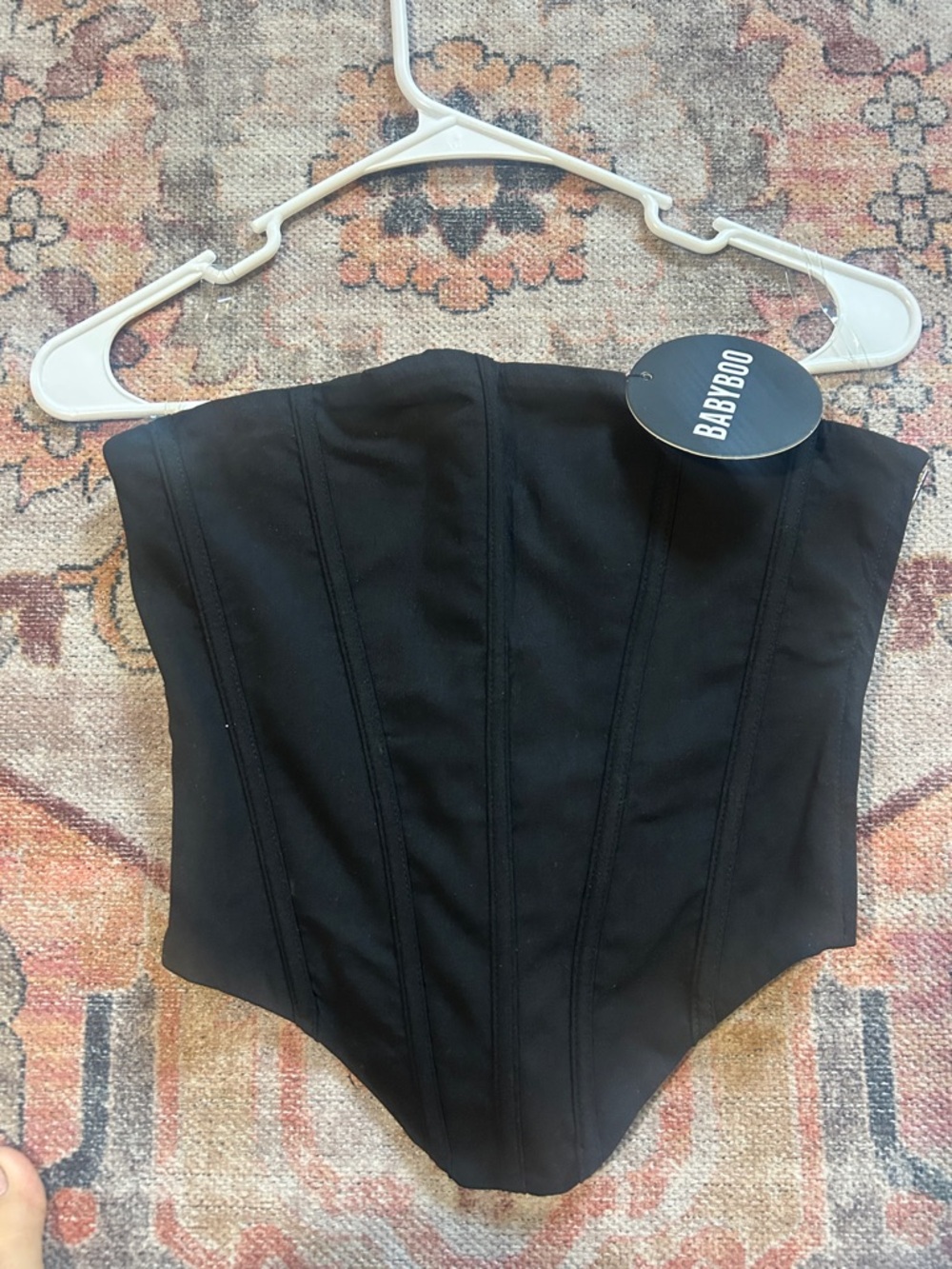 Babyboo Black Strapless Corset Bodysuit